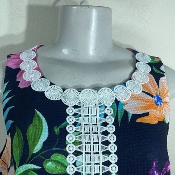 (E1) Eliza‎ J dress by NWT Sleeveless, lined, navy, multi-color, sizes 6,8,10 - Picture 4 of 14